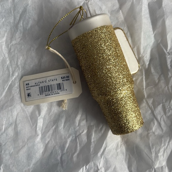 Sparkly Gold KAIT CUP (Stanley) Hanging Ornament - Picture 4 of 9